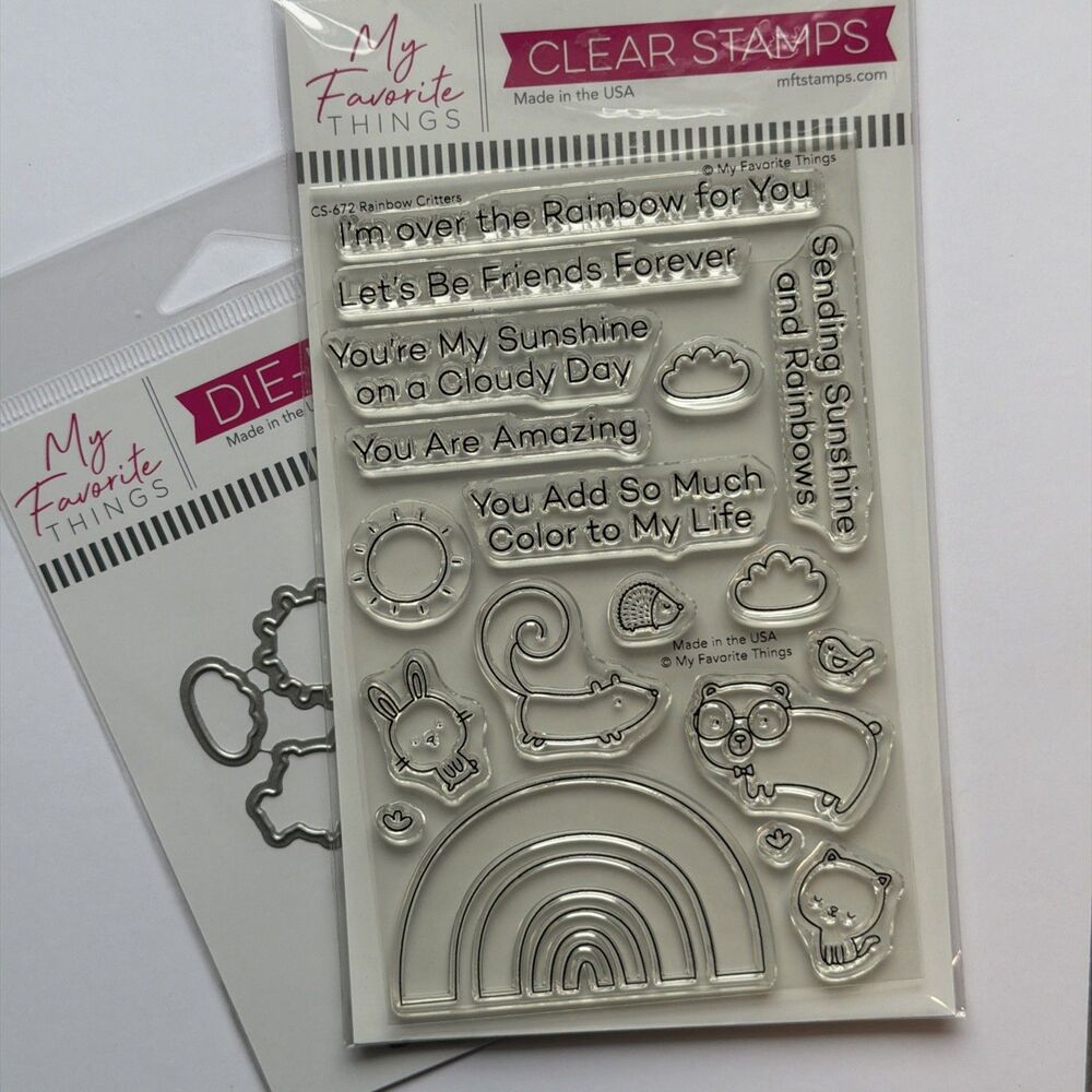My Favorite Things Rainbow Critters Stamp  & Die-namics Sets, CS672/2259 Retired